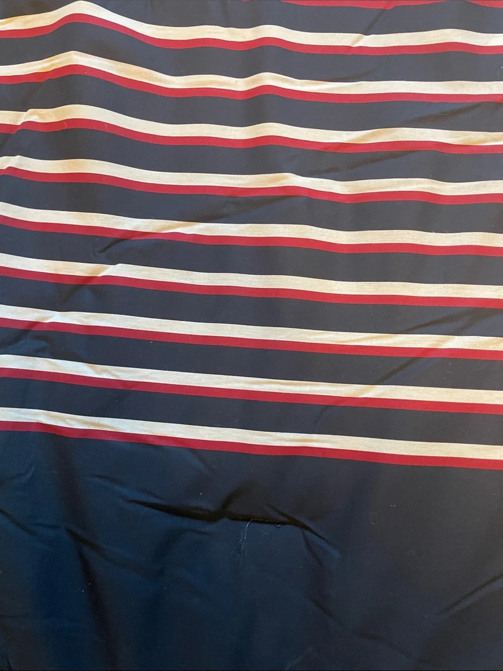 Striped Navy Quilt Comforter with Red and White Accents